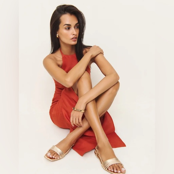 Reformation Millie Lattice Flat Sandal